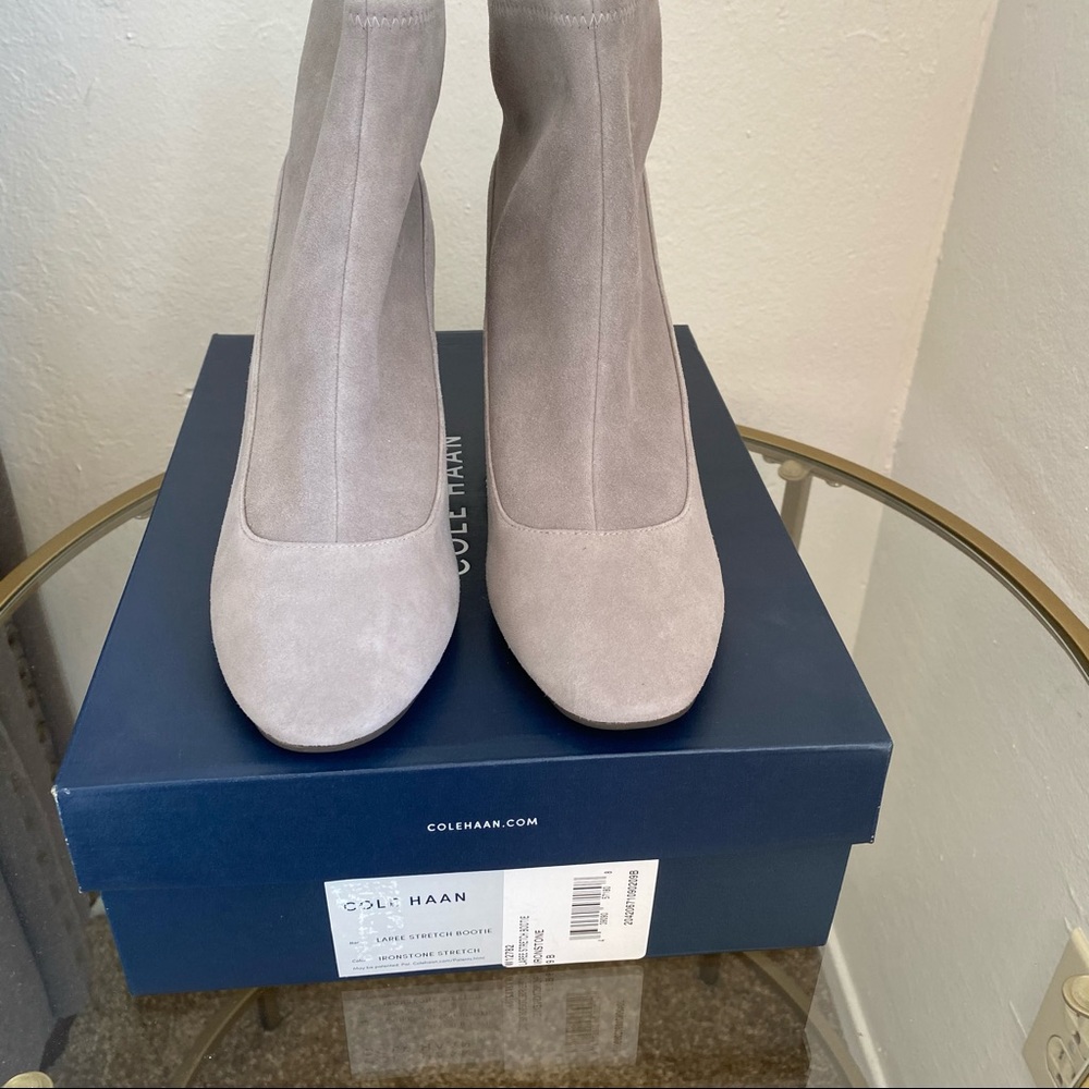 Cole Haan Laree Ironstone Suede Stretch Bootie